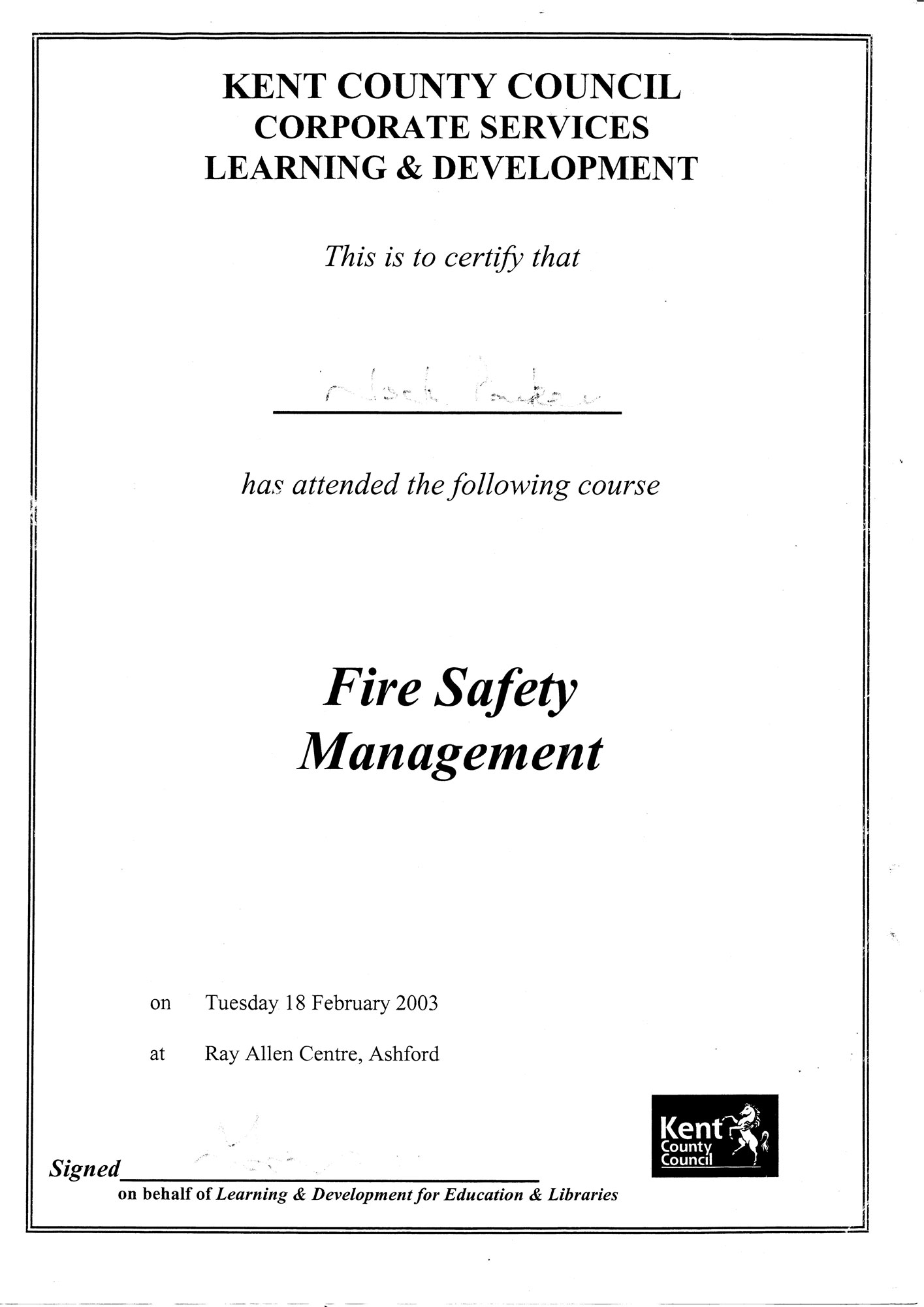 Certification - Home Guard 4 Alarms